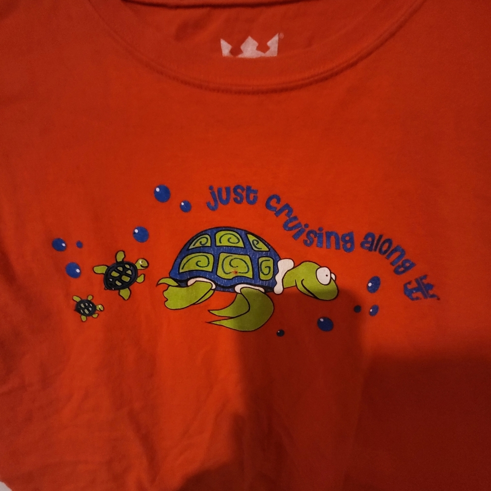 Royal Carribean "Just Cruising Along" Sea Turtle Women's Large T Shirt Rare